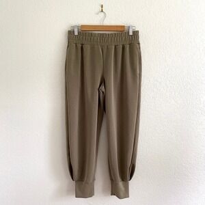 Bailey 44 Scuba Balloon Jogger Pants Drawstring Taupe Green Athleisure Women's M